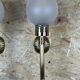 2x 60s 70s lamp light wall lamp glass & brass space age design