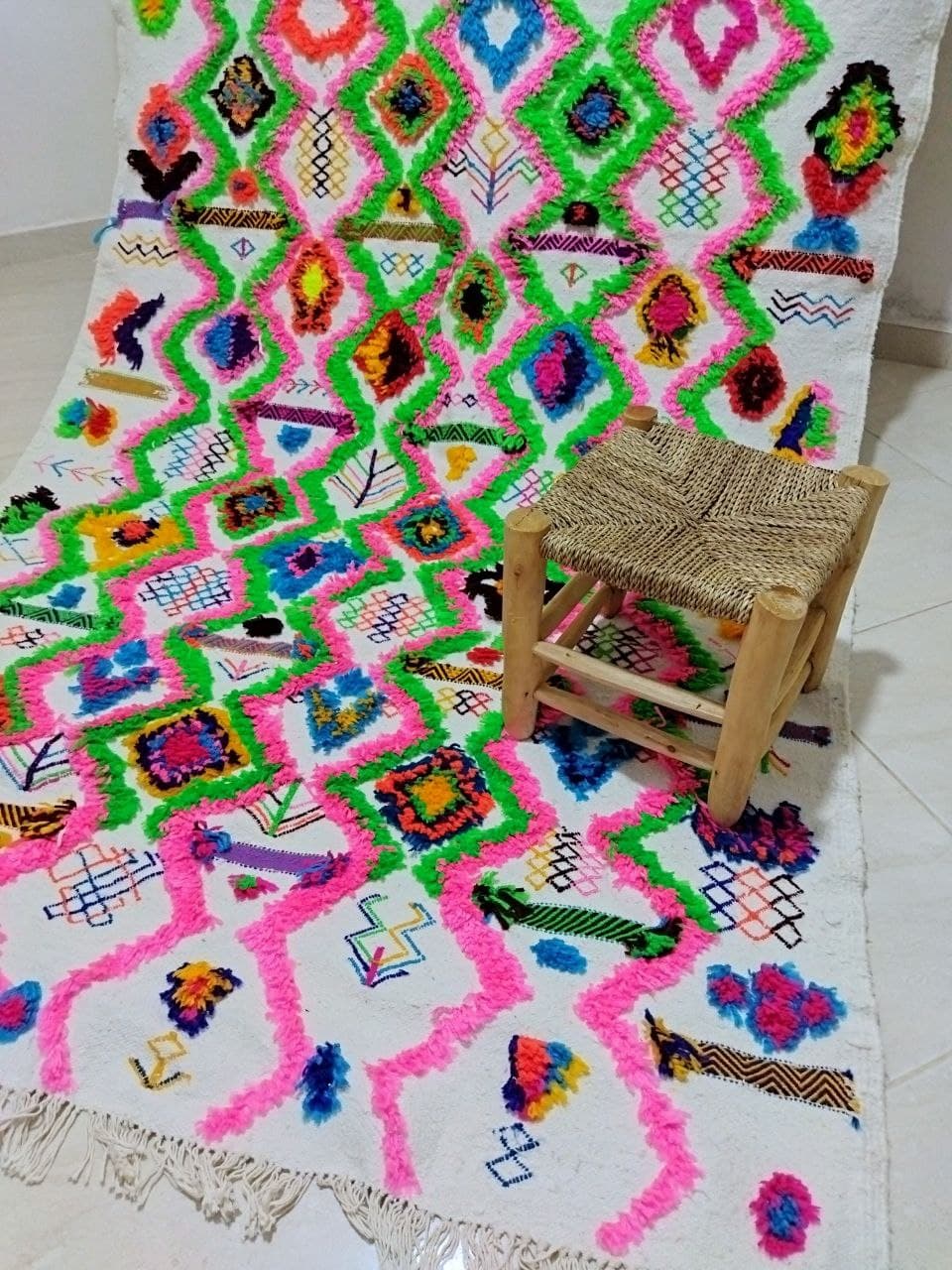 Tapis berbère marocain tribal coloré 280 x 140cm