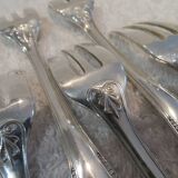 8 silver-plated cake forks by Christofle Malmaison Empire