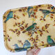 Fiber service tray, bird decorations, vintage