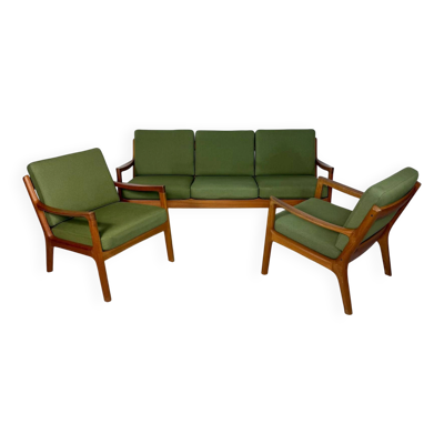 Canapé 3 places en teck et paire de fauteuils par Ole Wanscher pour France & Søn, années 1960