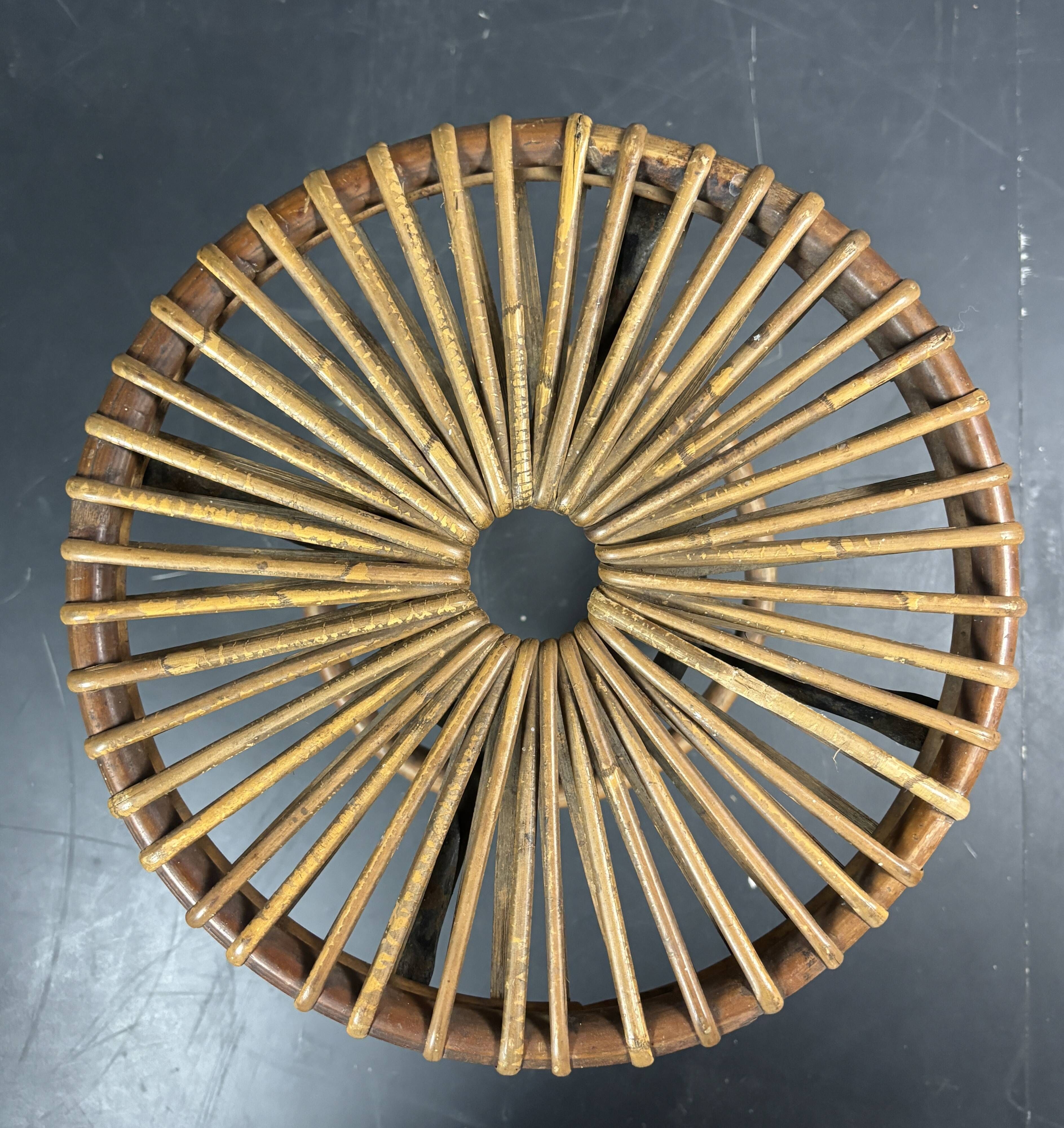 Midcentury Dutch rattan bamboo bar stools by Rohé Noordwolde, 1950s