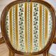 Vintage Louis XVI style medallion armchair – Carved wood and fabric