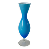 Designer vase in blue opaline from the 60s