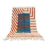 Beni Ourain Berber rug with colourful patterns, size 150 x 250 cm.