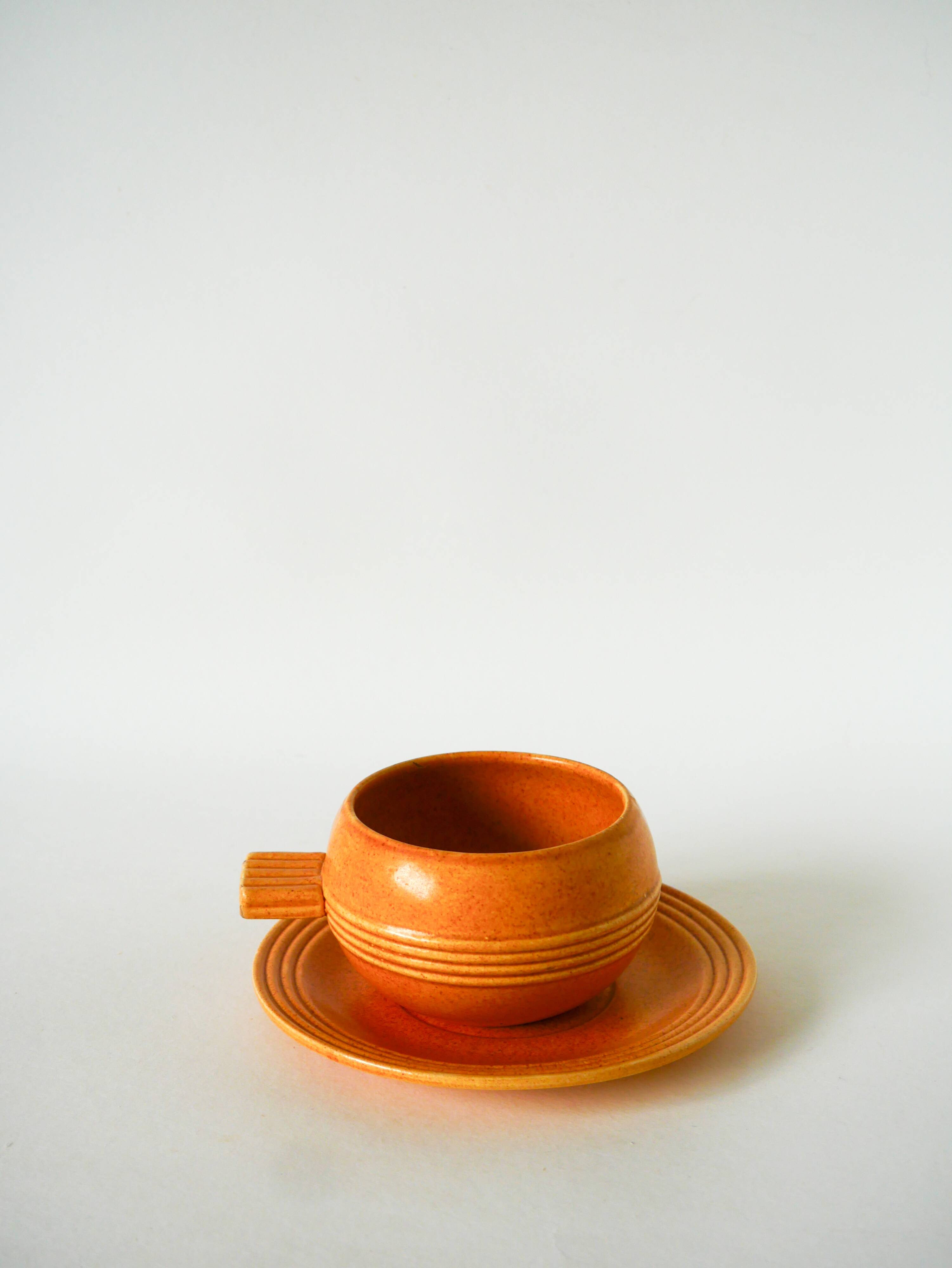 Pair of stoneware lunch plates, Made in France, 1970