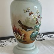 Pair of 19th century opaline glass vases signed