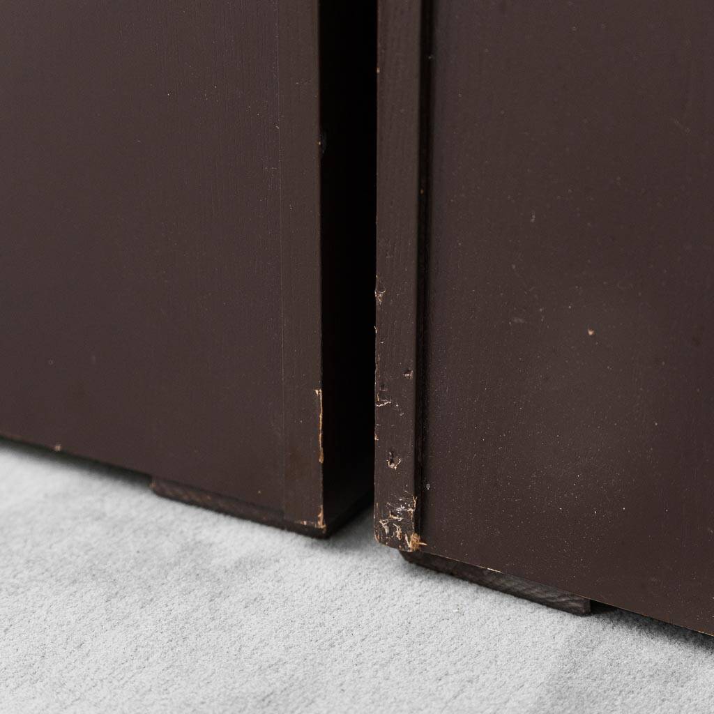 Divano 3 modules en tessuto marrone anni '70 vintage modernariato