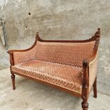 Antique sofa seat classic hall bench old pink