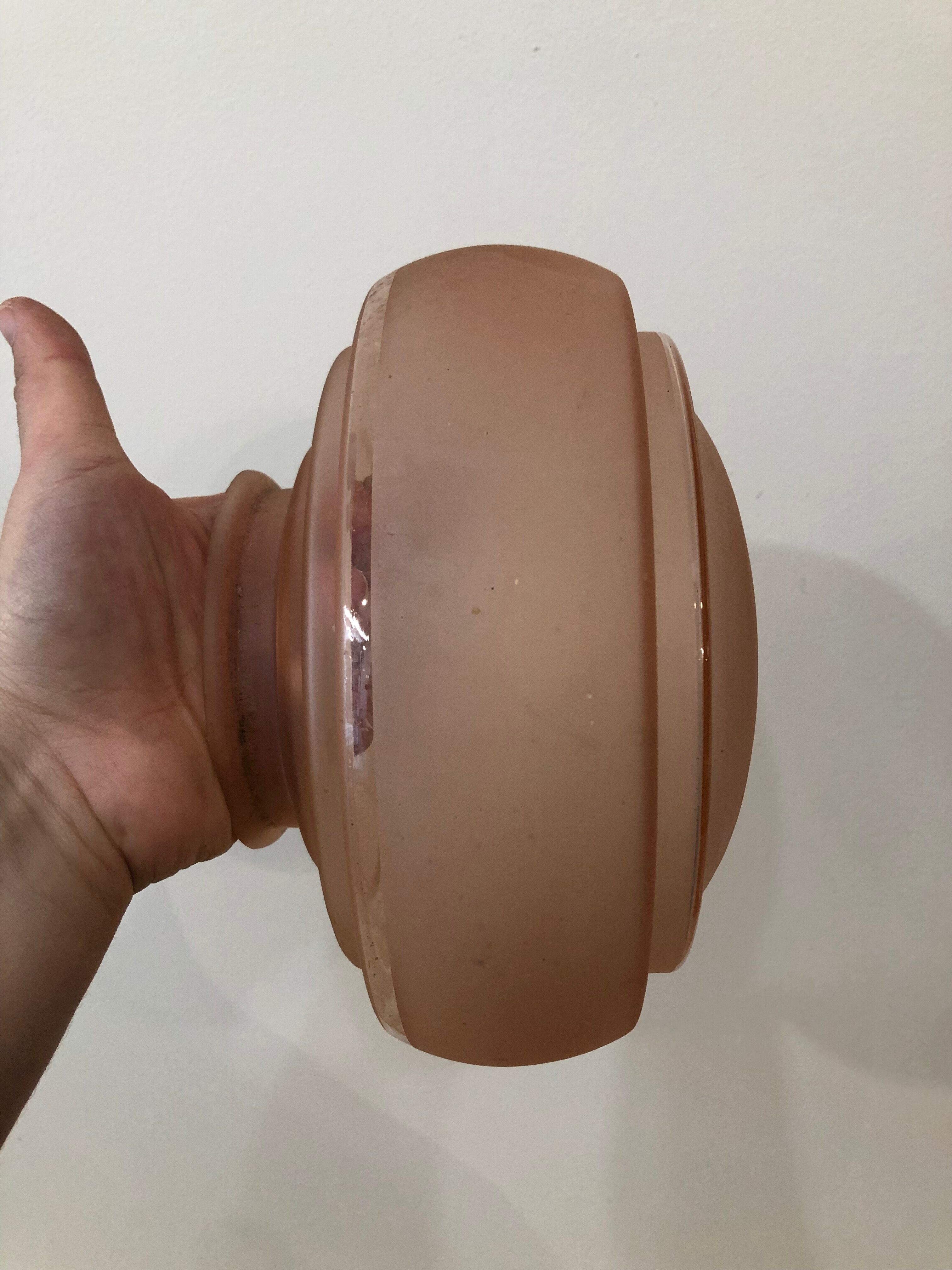 Pink glass ceiling lamp