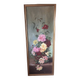 Large antique painting with roses – Oil on canvas from the 1900s – 40 x 102 cm – a large decorative format