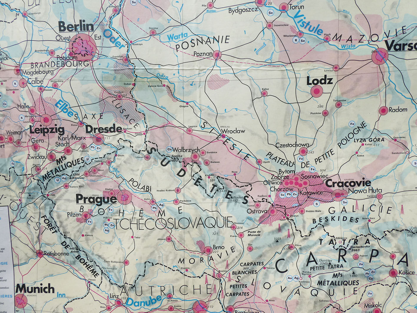 Vintage MDI "Country Balkaniques Poland - Czechoslovakia" school map