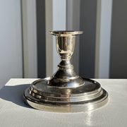 Small shiny silver-plated candlestick H11 D13