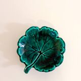 Vide-poche en barbotine feuille verte, 1960