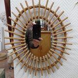 60s Wicker Mirror 31x36cm