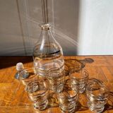 Service carafe et verres à liqueurs liseré doré