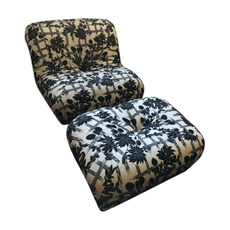 Vintage airborne potato chair heater & its matching pouf
