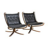 Pair of vintage falcon armchairs by sigurd scandinavian ressel 1970