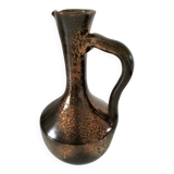 Glazed stoneware pitcher in coppery brown – Potter's work, France, 1970s