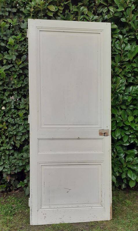 Communication door h221xl90cm old paneled, molded, interior
