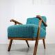 Fauteuil danois bleu des années 50