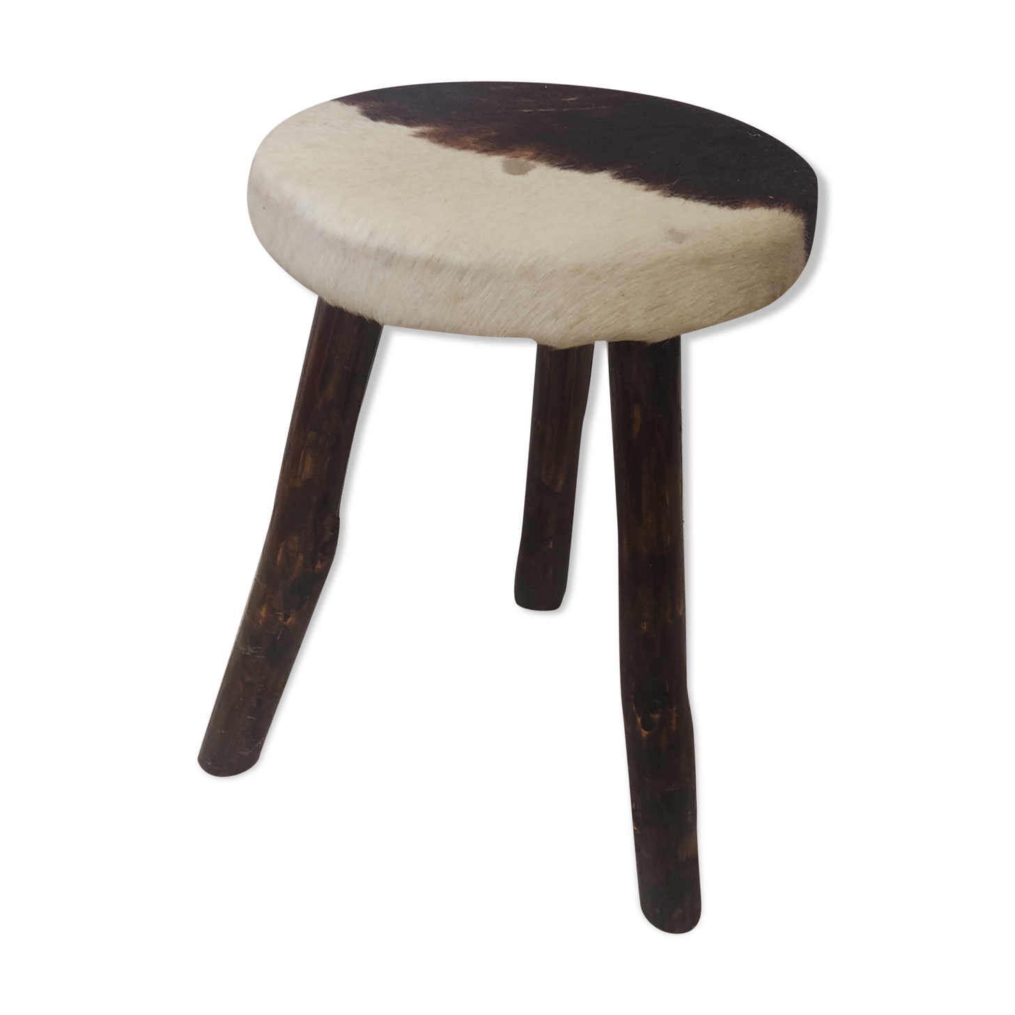 Brutalist cowhide stool