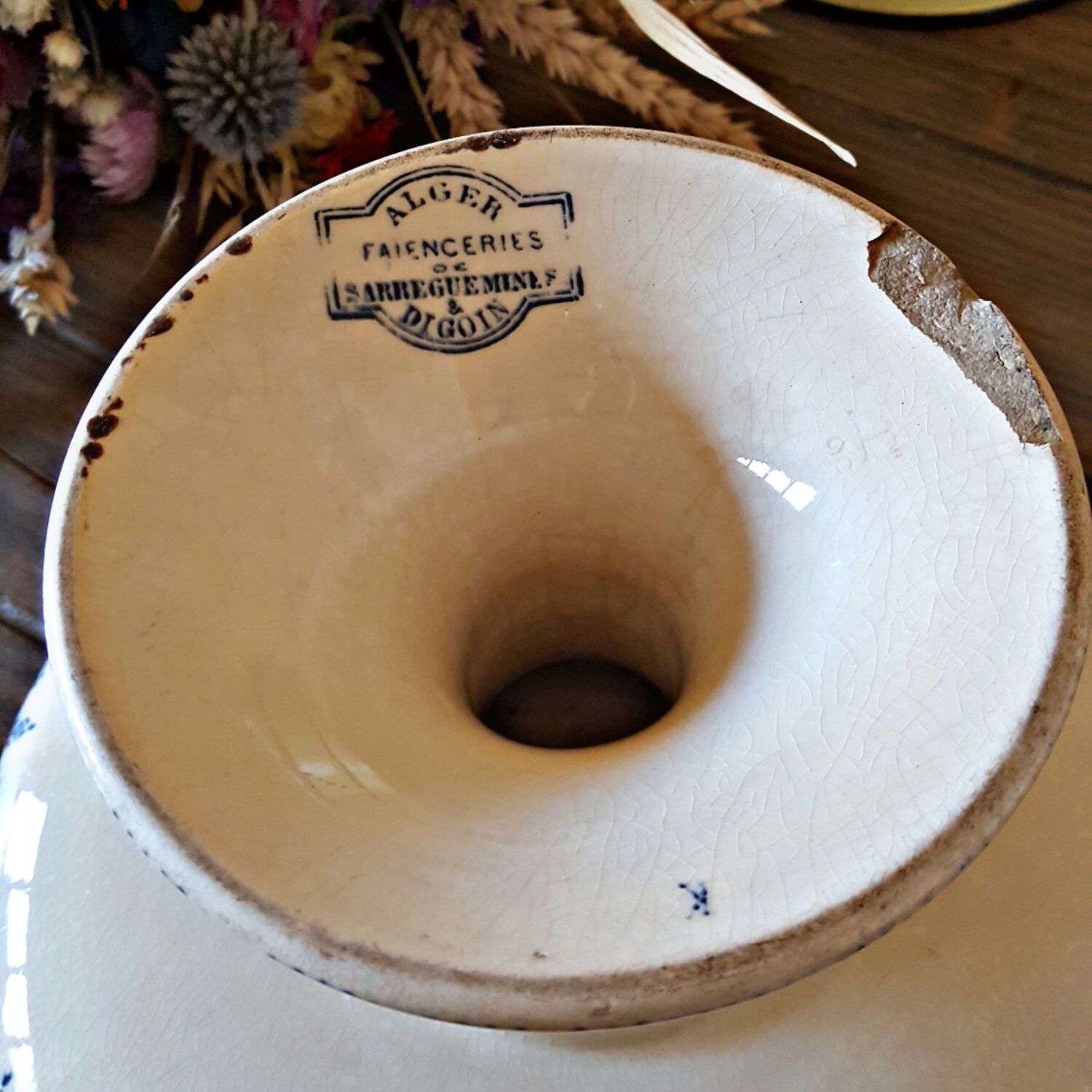 Compotier terre de fer Sarreguemines Digouin model Algiers