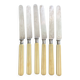6 silver and ivory dessert knives