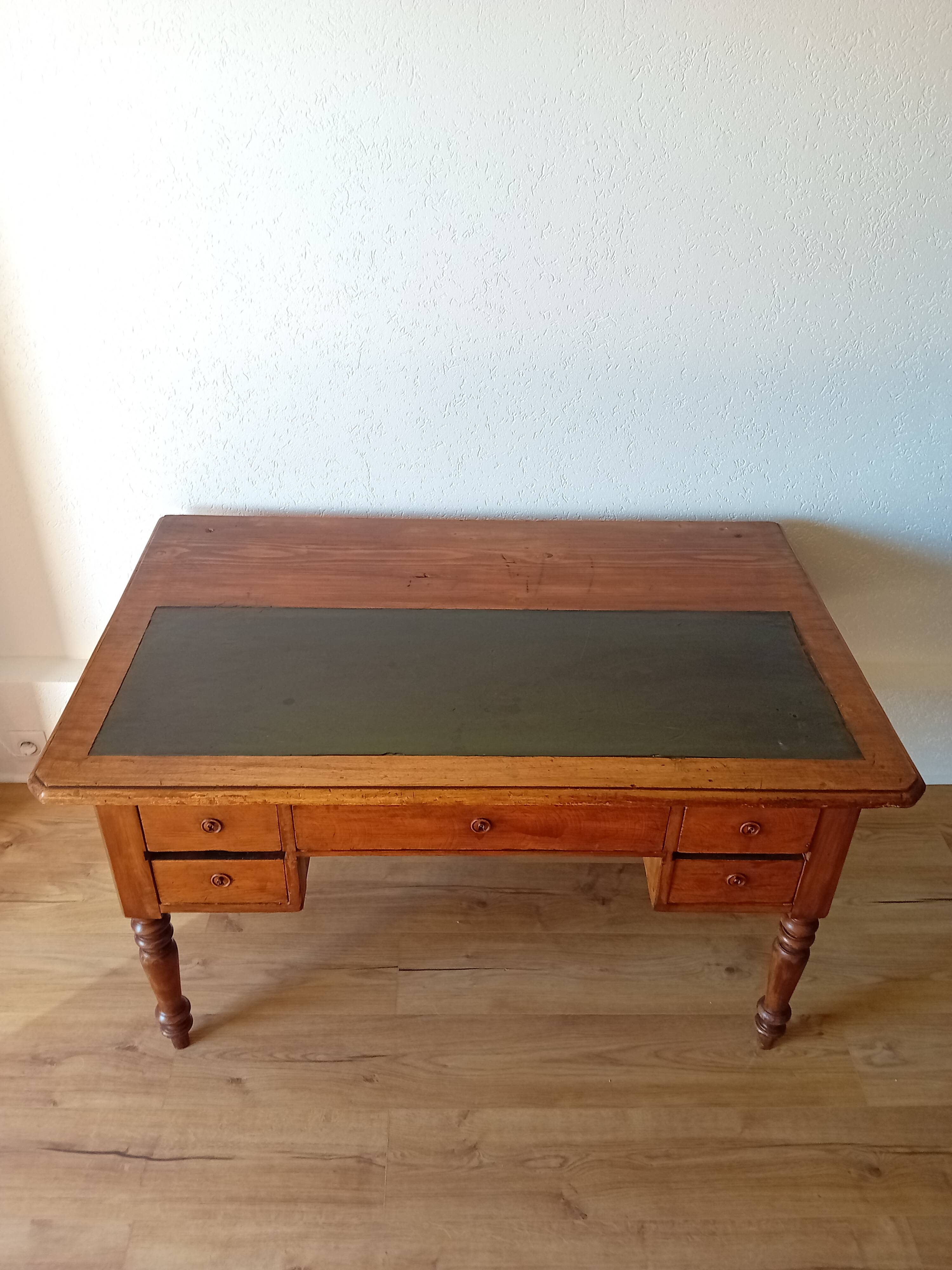Grand bureau bois & cuir