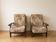 Pair of vintage 70s armchairs in floral fabric.