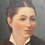 Huile sur toile, fin XIXe, jeune femme