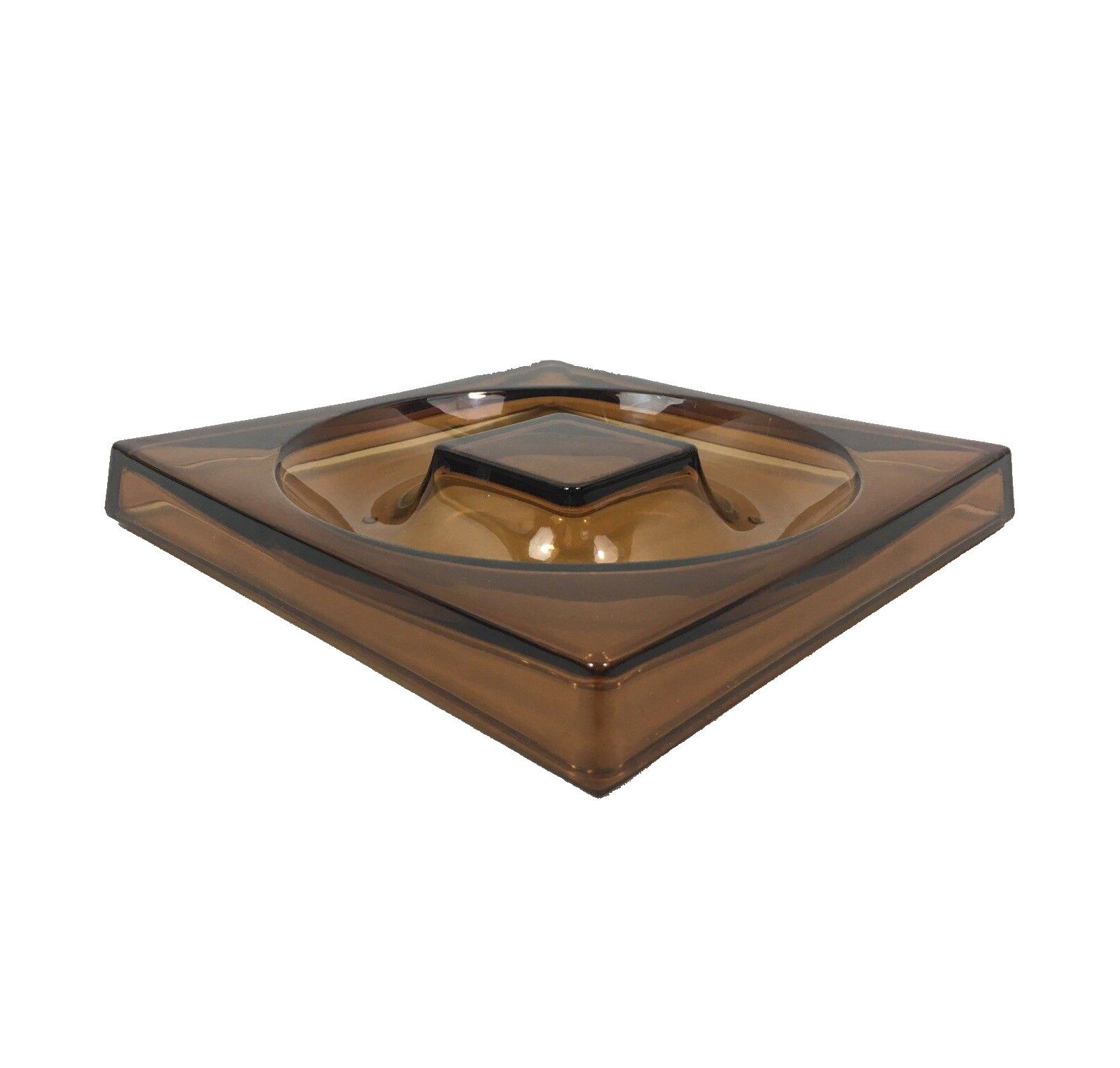 Large empty pocket smoked glass - 1970