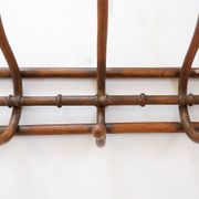 Curved wooden wall coat rack - Early 20th century