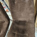 Pair of vintage velvet armchair chair 1970"