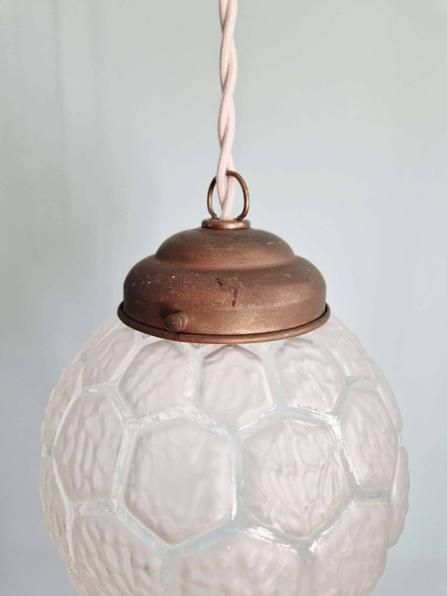 Art Deco satin glass pendant light, 1920s-30s