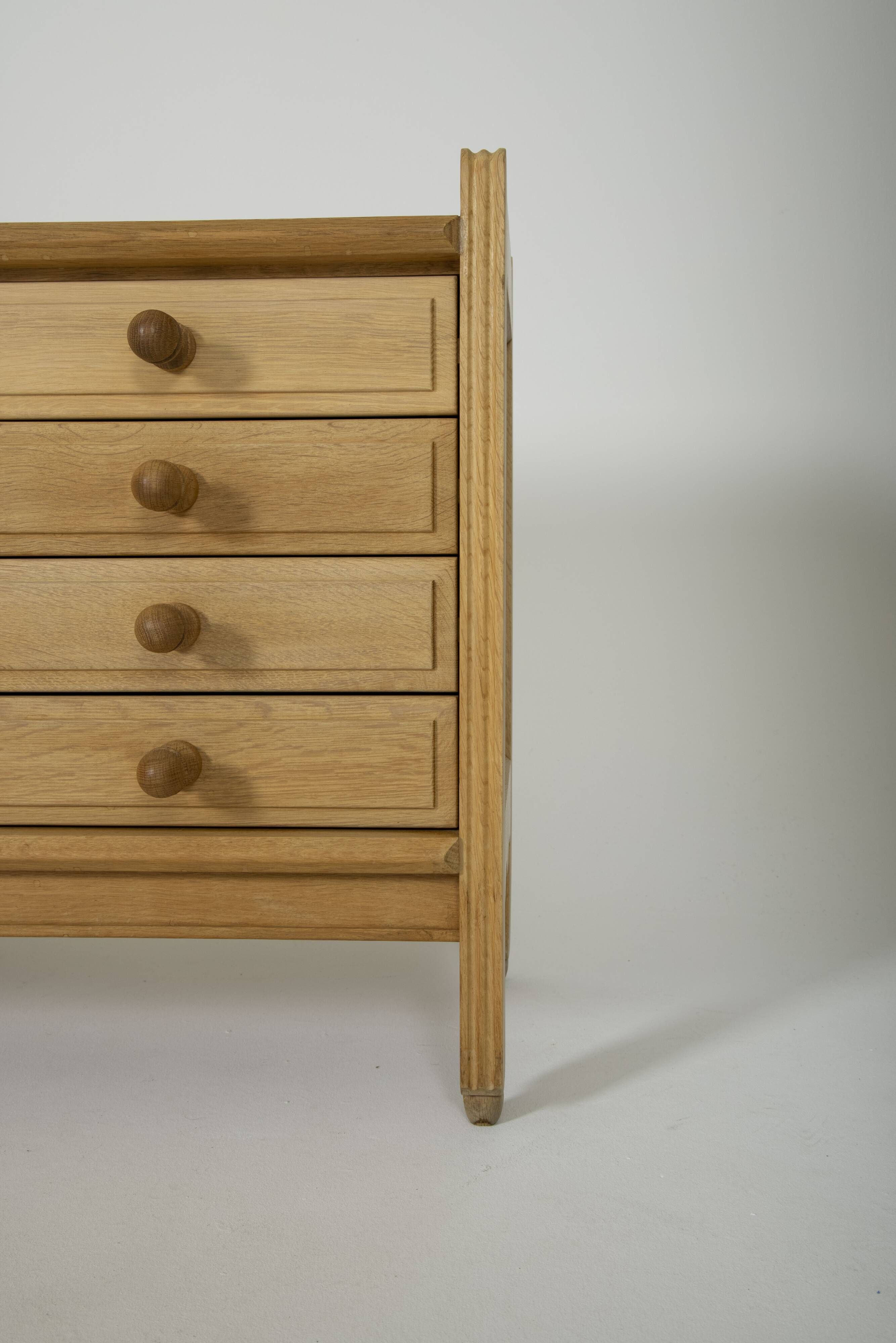 Oak sideboard by Guillerme & Chambron, France 1960s
