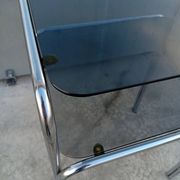 Vintage chrome and glass side table