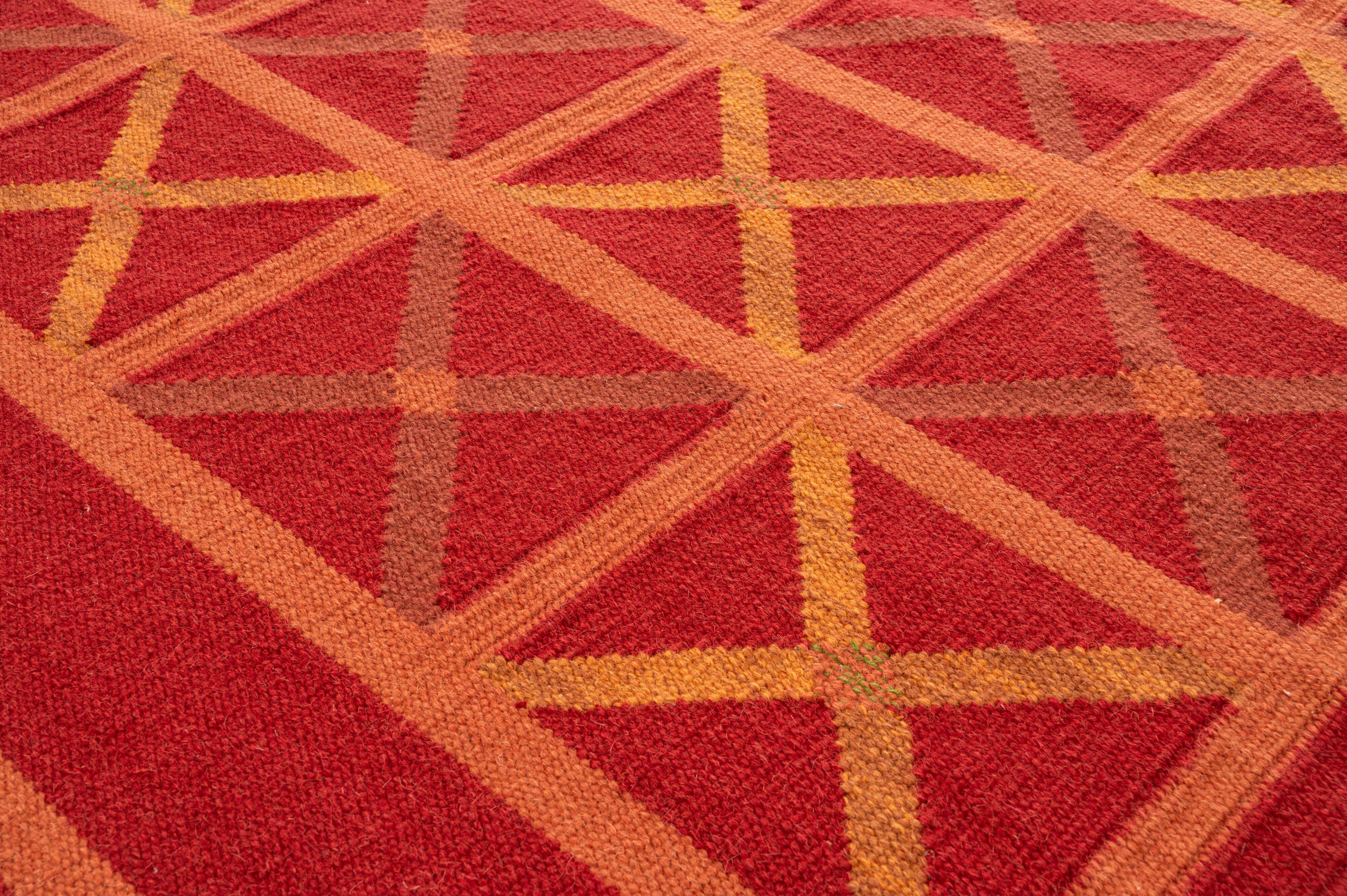 NOS Scandinavian XXth century modern rug by Anna Johanna Ångström, 199/206 x 140 cm (78/81 x 55 in)