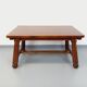 Brutalist rectangular dining table by Georges Robert in pine wood.
