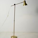 Scandinavian brass floor lamp with adjustable arm
