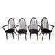 Ensemble de 4 chaises Windsor, acajou, 1960