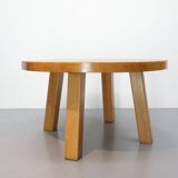 Brutalist eettafel massief eiken rond model