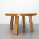 Brutalist eettafel massief eiken rond model