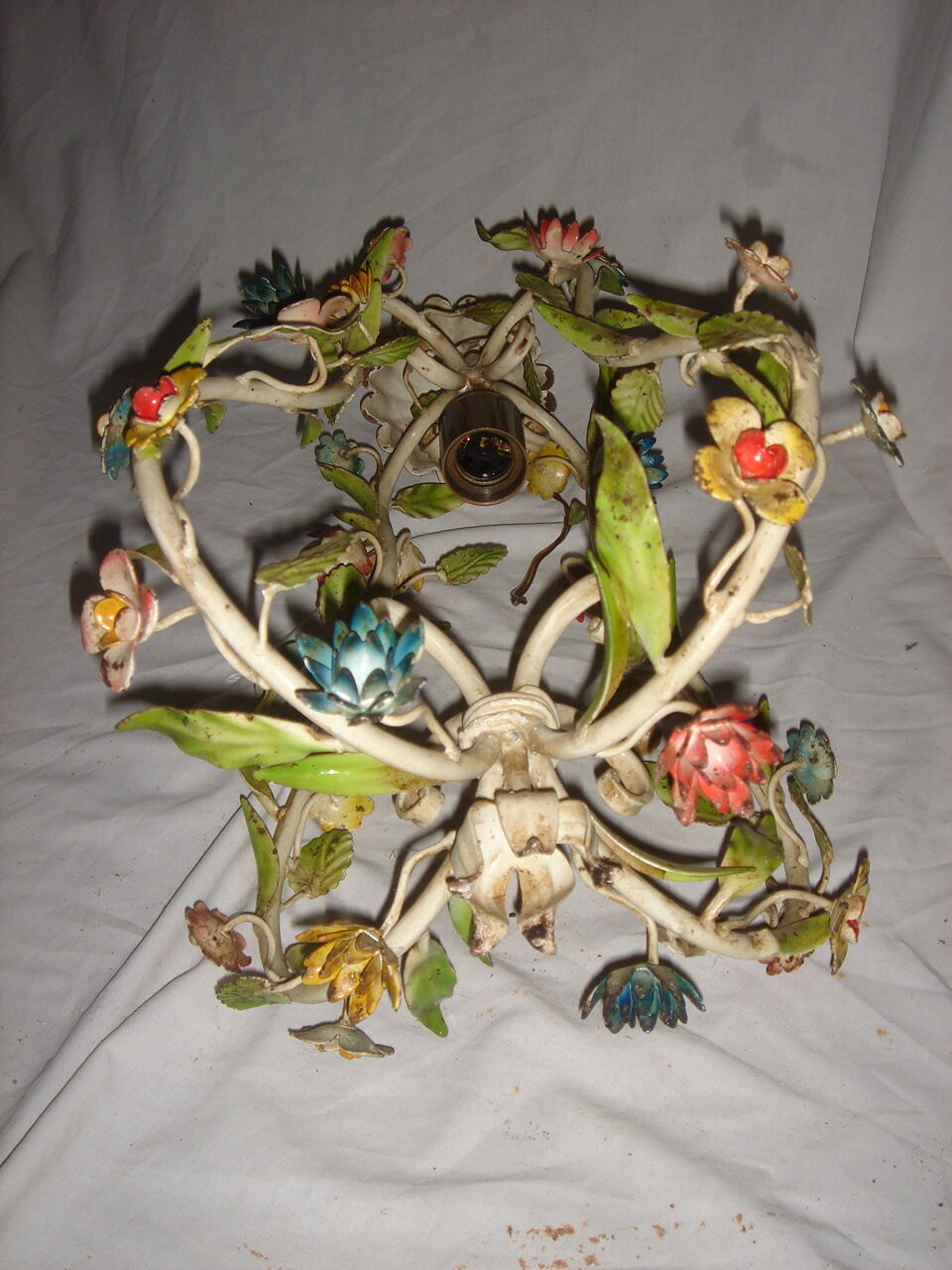 Painted metal chandelier Maison Firenze, Italy, 1970