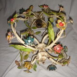 Painted metal chandelier Maison Firenze, Italy, 1970