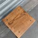 Dark wood stool folk art solid French oak