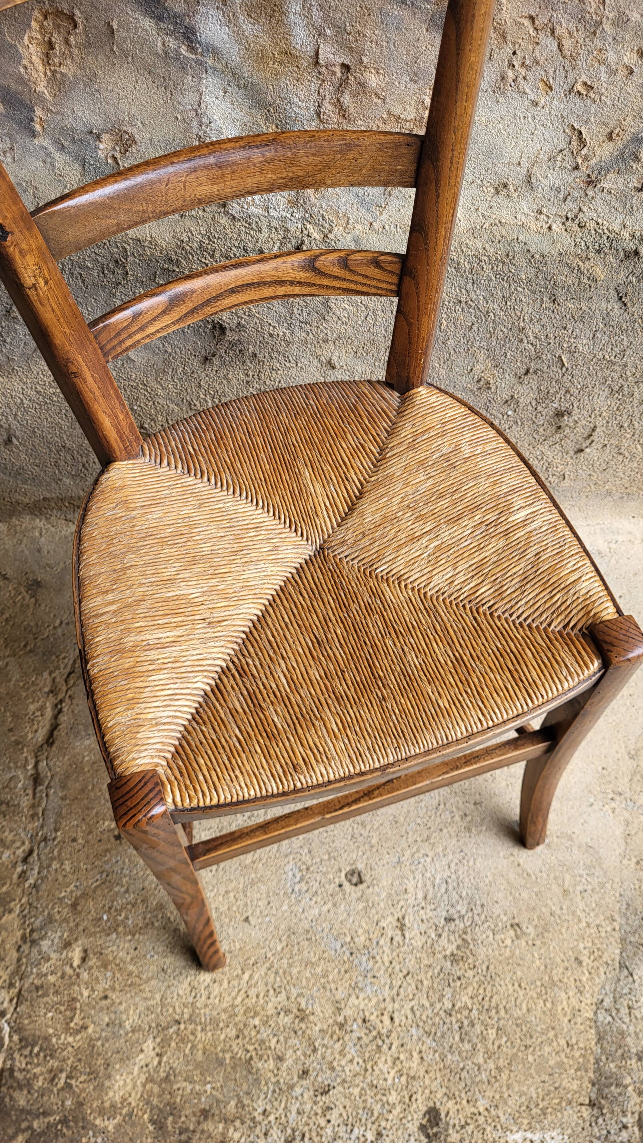 Chaise paillée & bois