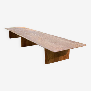 Long teak coffee table