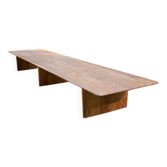 Long teak coffee table