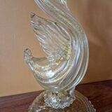 Murano swan-shaped lamp - Blown glass with gold inclusions - 1950